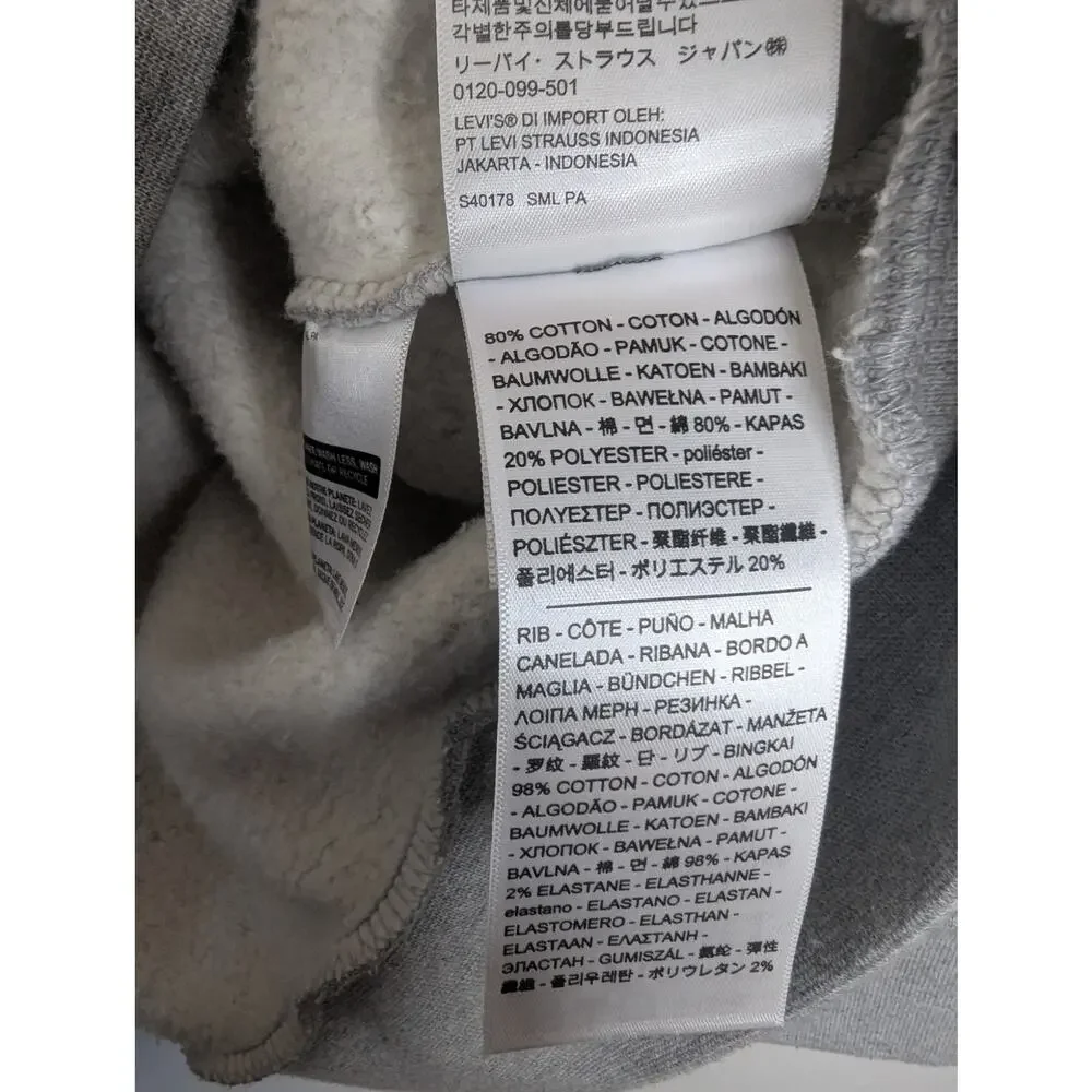 NWT Men's Levi's Grey Heather Standard Artist Hoodie Sweatshirt